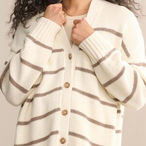 Jenni Kayne Cream and Brown Striped Sweater